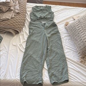 Paper Crane Sleeveless Green 2 piece set